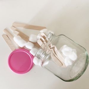 Pink Lid Glass Storage Jar